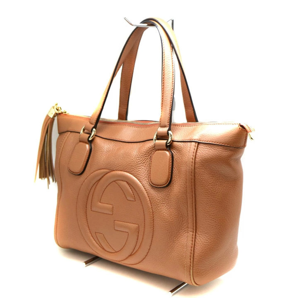 GUCCI Tote Bag Leather Beige